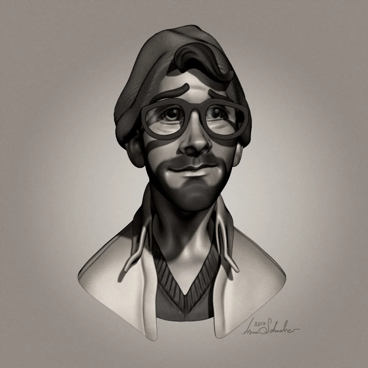 Hipster stylized character by Anna Schmelzer