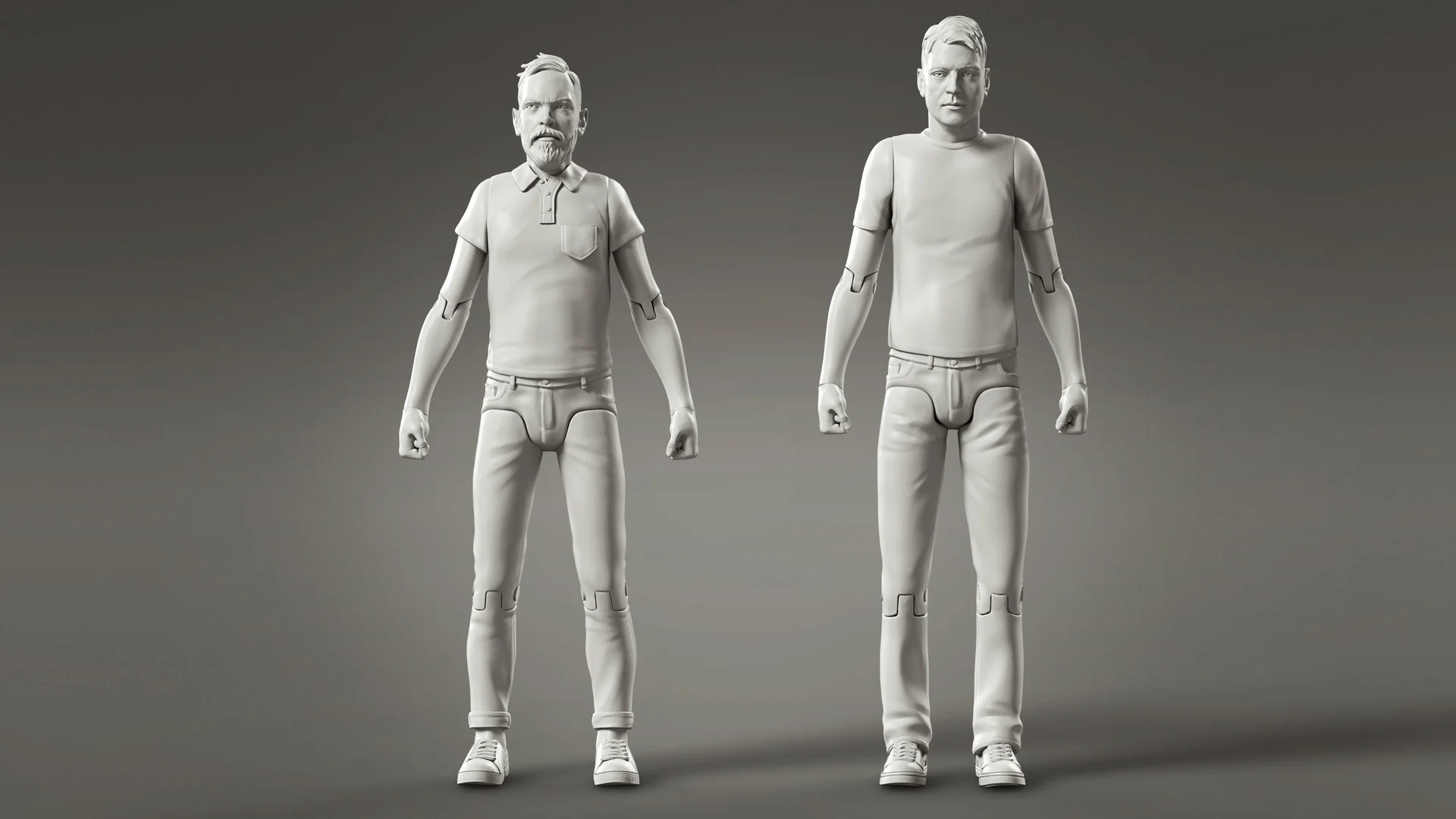 Neutral-pose render of a Toyfight website character by Anna Schmelzer