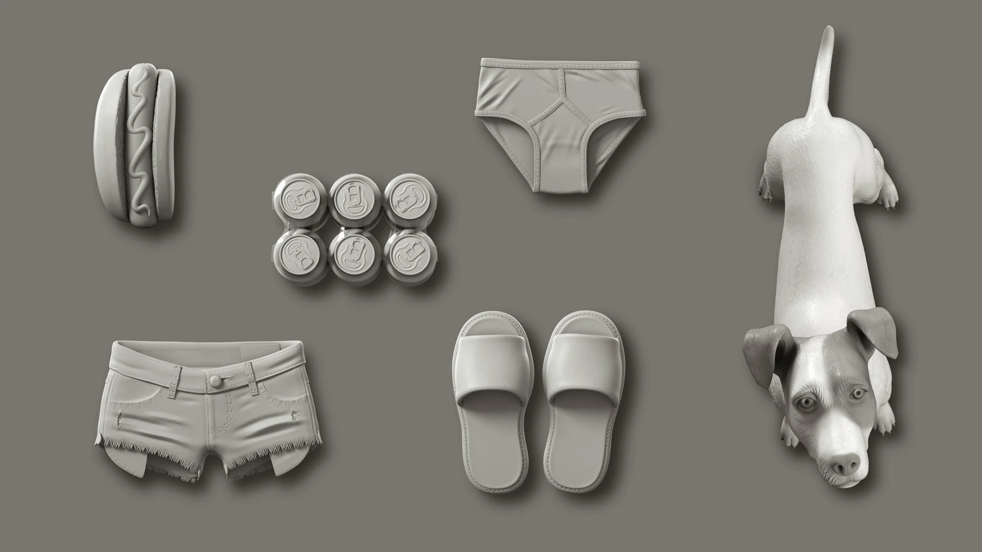 Props sheet for the Toyfight website character suite by Anna Schmelzer