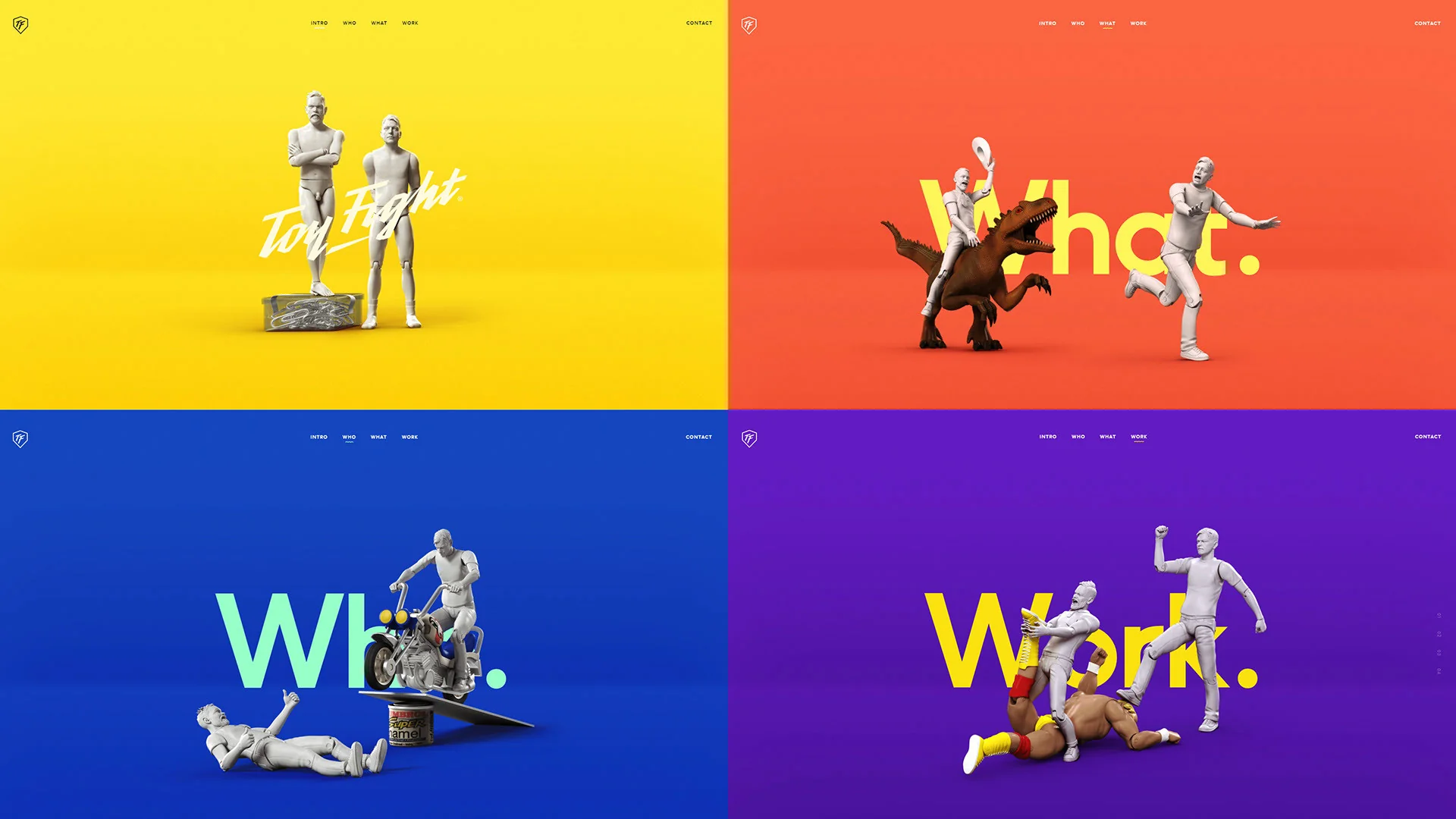 Main presentation render of a Toyfight website character by Anna Schmelzer