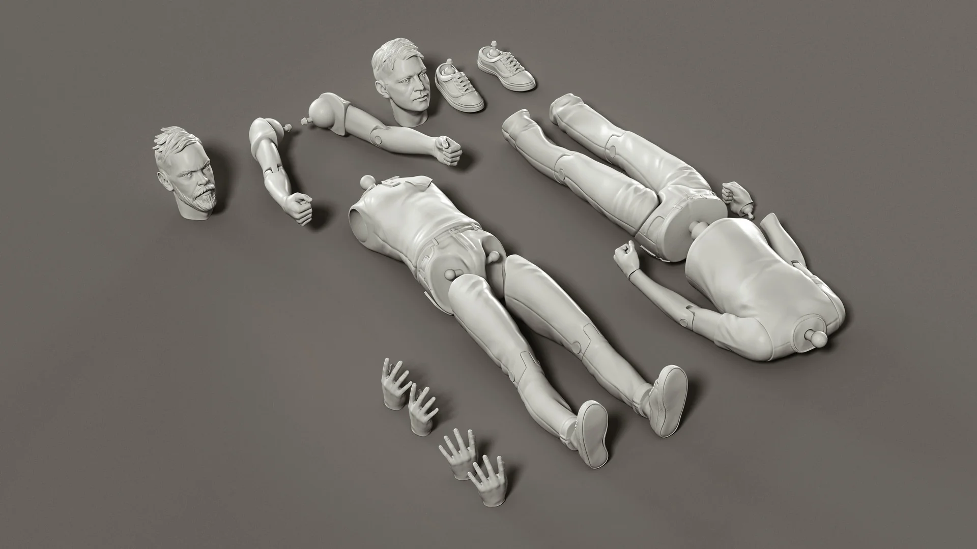 Exploded view of a Toyfight website character created by Anna Schmelzer