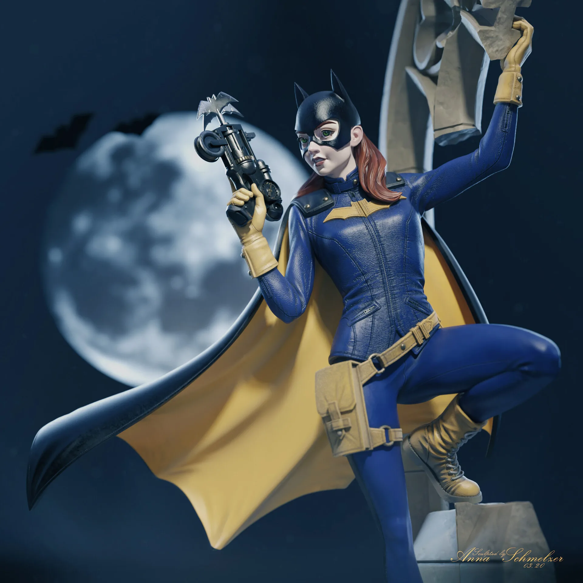Batgirl fanart collectible sculpt by Anna Schmelzer