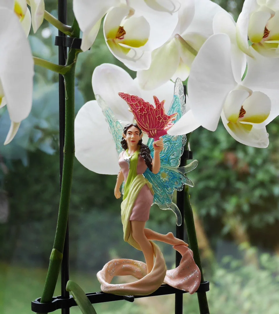 Bayala Femaya Schleich toy sculpt with orchid presentation styling by Anna Schmelzer