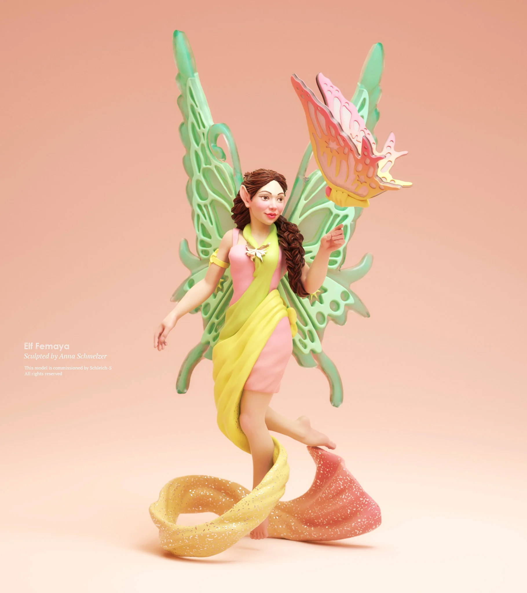 Bayala Femaya elf figure sculpt for the Schleich toy line by Anna Schmelzer