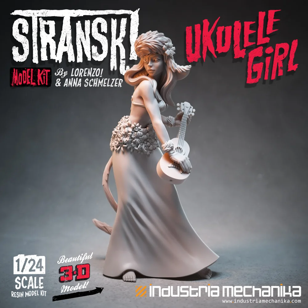 3D collectible sculpt of the Stranski Ukulele Girl character by Anna Schmelzer