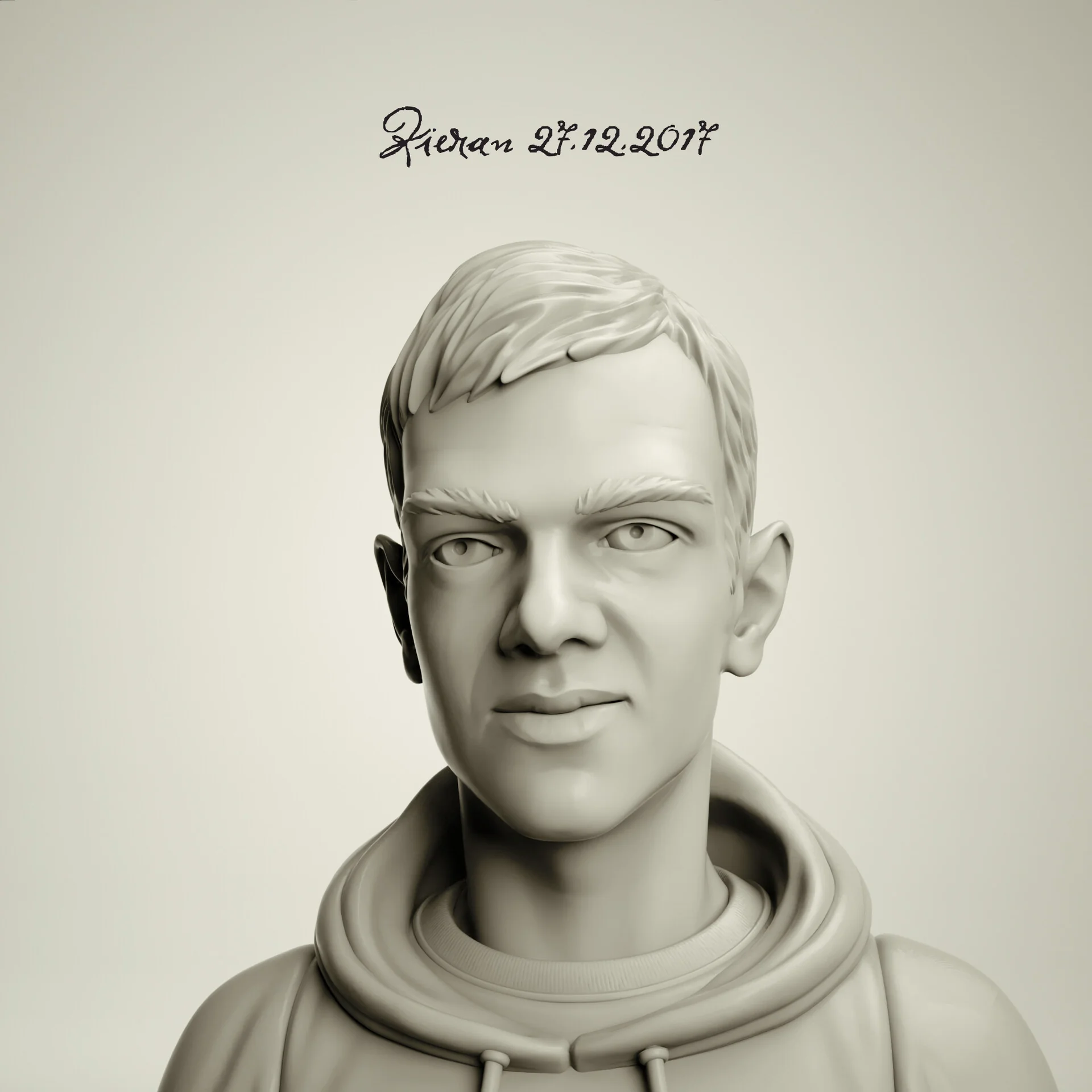 Toyfight team portrait sculpt of Kieran in ZBrush by Anna Schmelzer