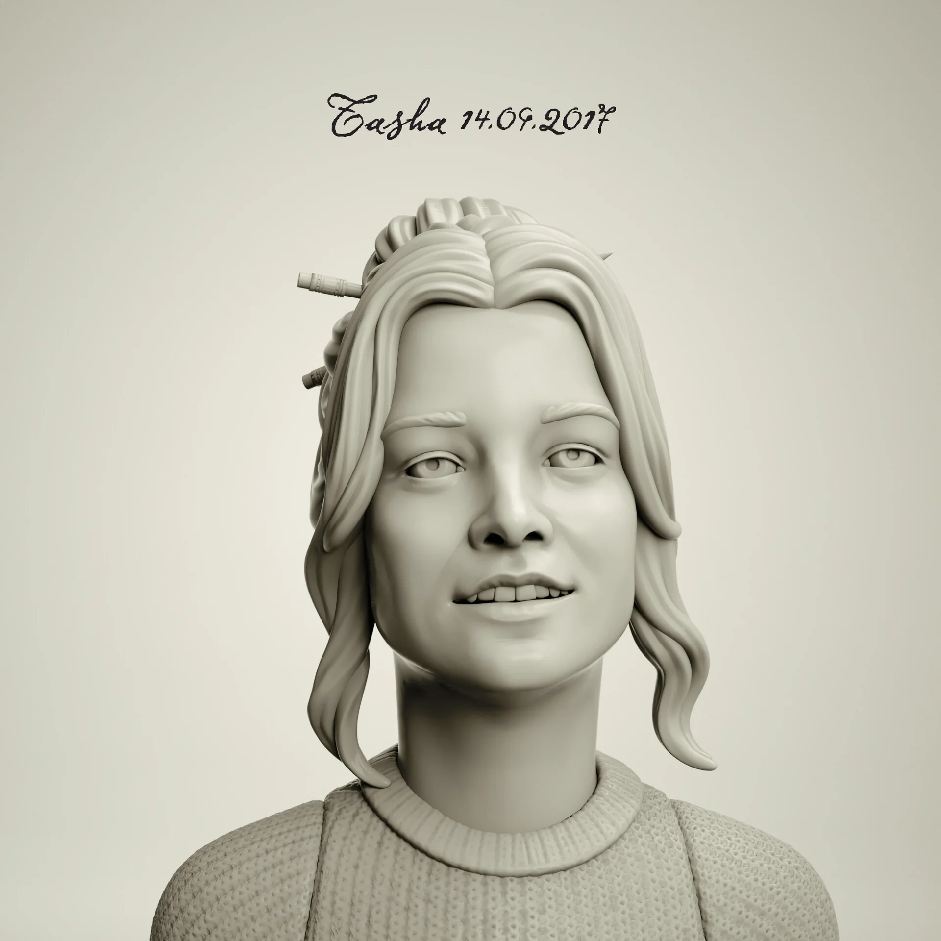 Toyfight team portrait sculpt of Tasha in ZBrush by Anna Schmelzer