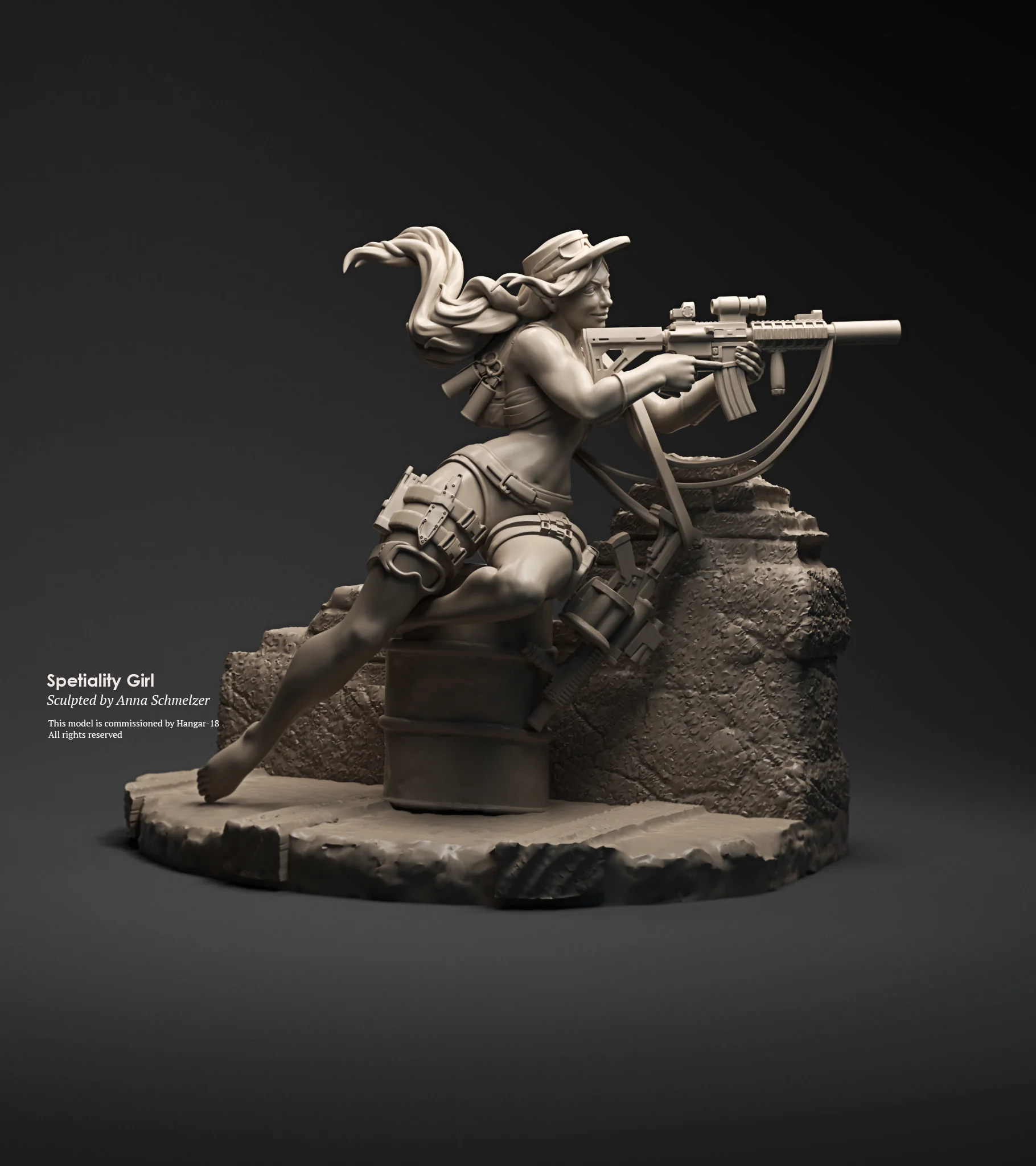 Specialty Girl miniature sculpt by Anna Schmelzer